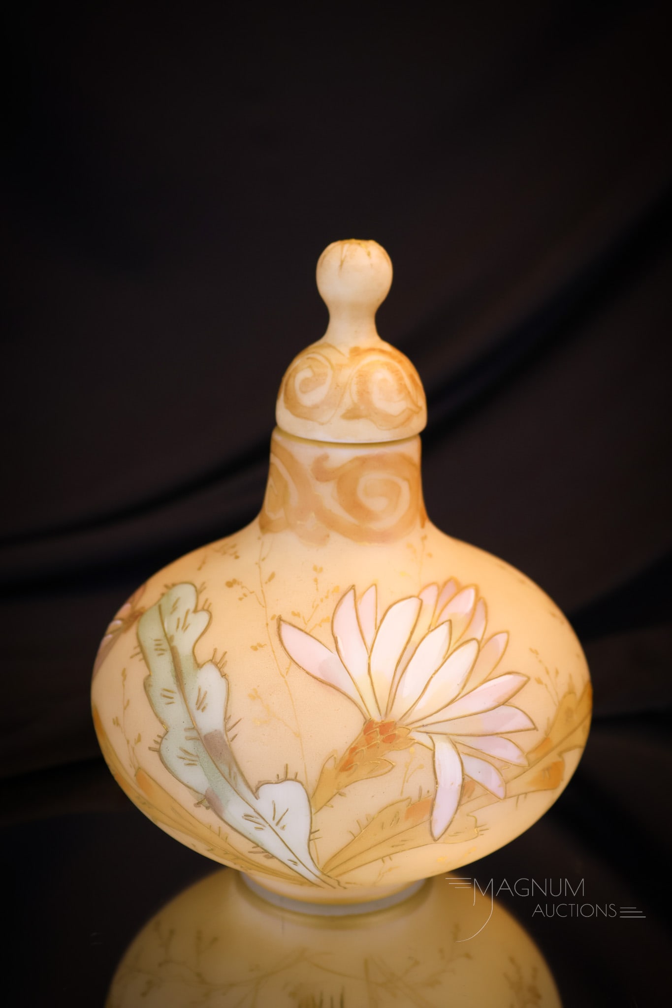 Mt. Washington Victorian Crown Milano Glass Temple Jar (1 of 9)