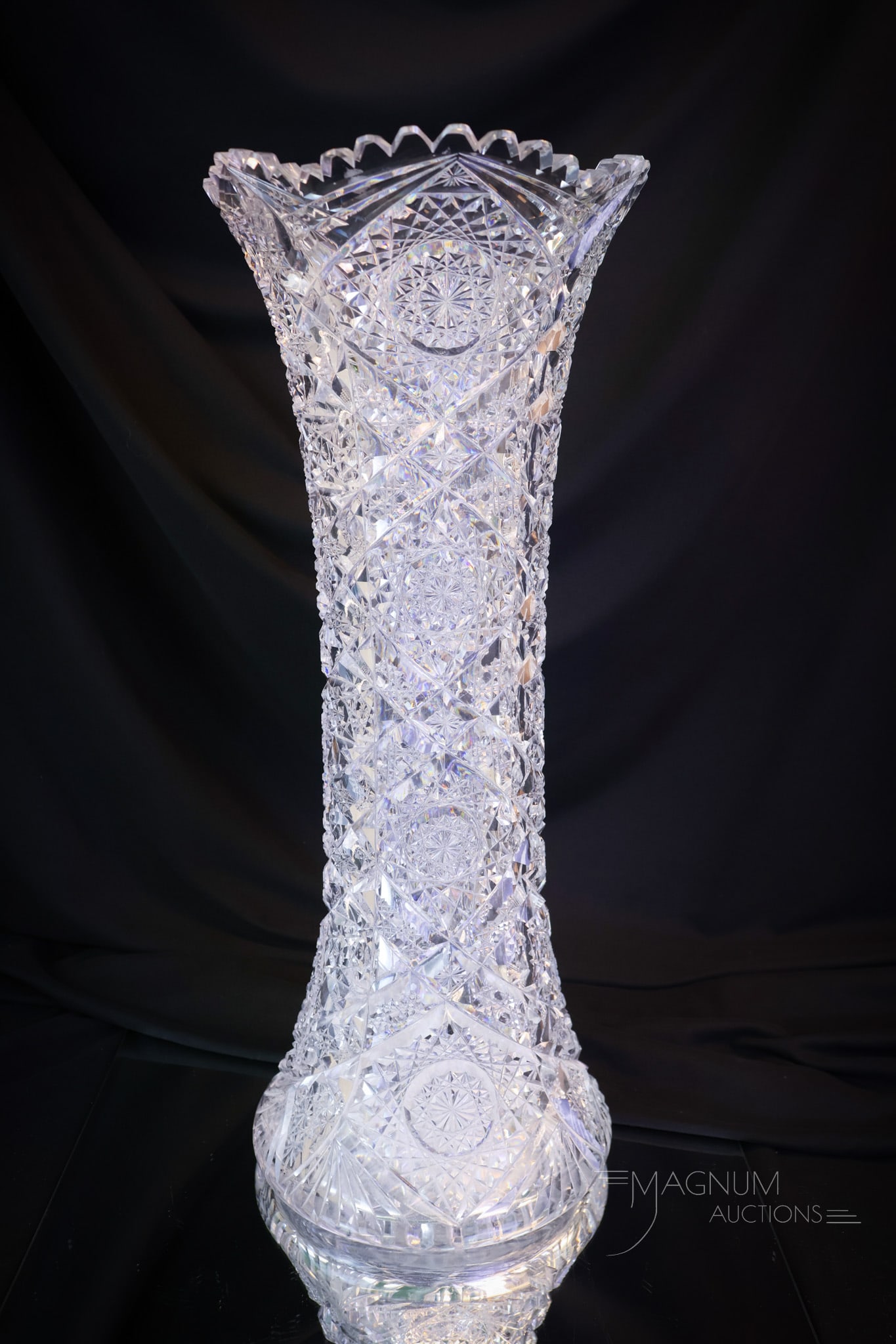 16" ABP American Brilliant Period Cut Glass Vase (1 of 8)