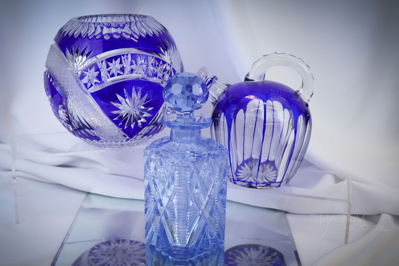 3 pc Lot Colored Cut Glass (1 of 13)