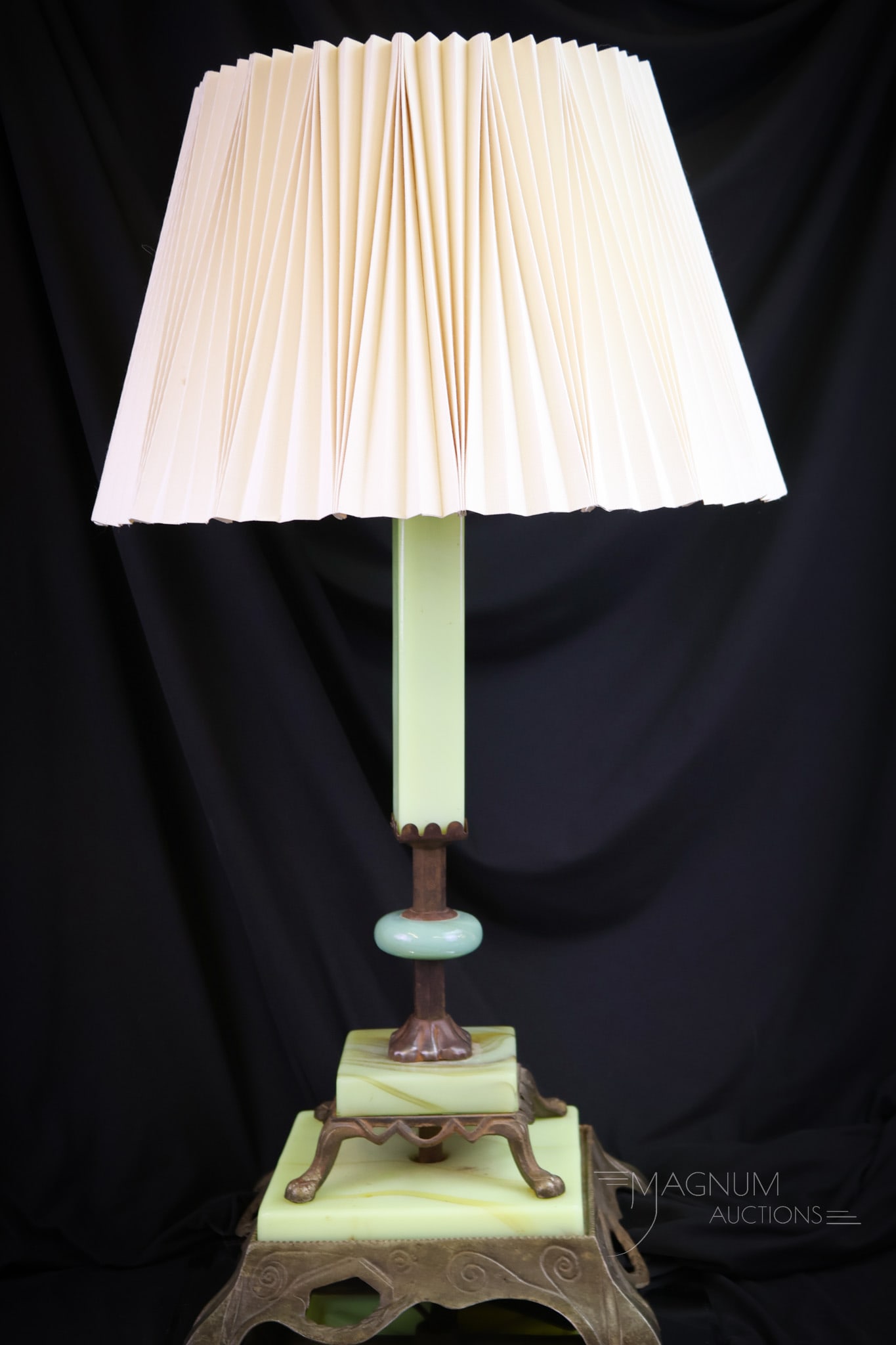 Houzex Slag Uranium Glass Art Deco Table Lamp (1 of 13)