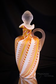 Welz Victorian Glass Pulled Feather Decanter