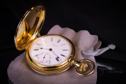 Howard 18K Gold Engine Turned Hunters Case 15 Jewel Pocket watch