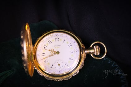 Ladies 14K Gold Elgin Hunter's Case 15-Jewel Pocket Watch