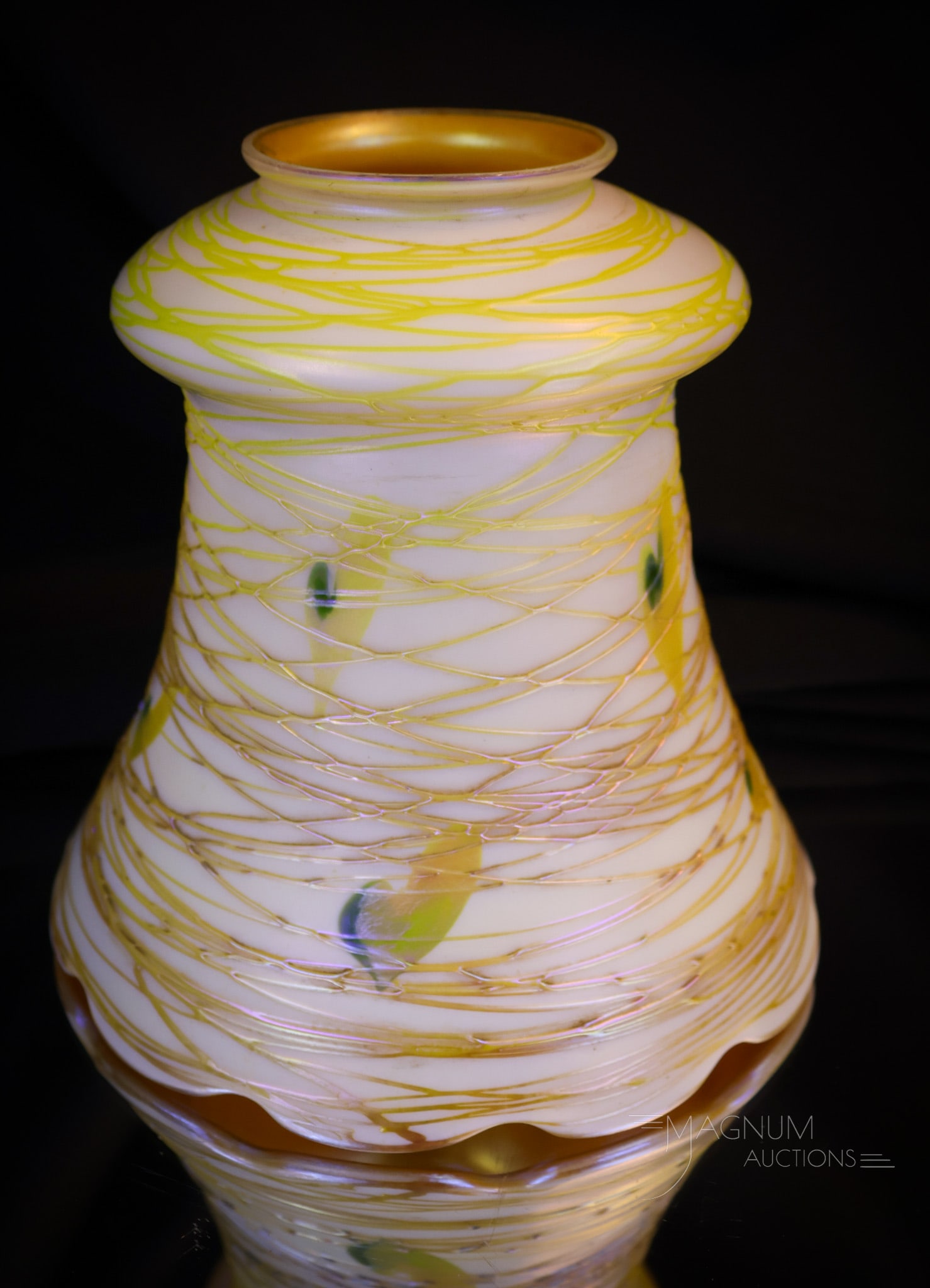 Signed Quezal Art Glass Shade (1 of 5)