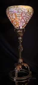 Durand Art Glass Moorish Crackle Table Lamp