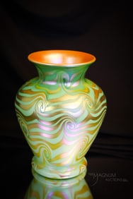 Signed Durand King Tut Art Glass Vase