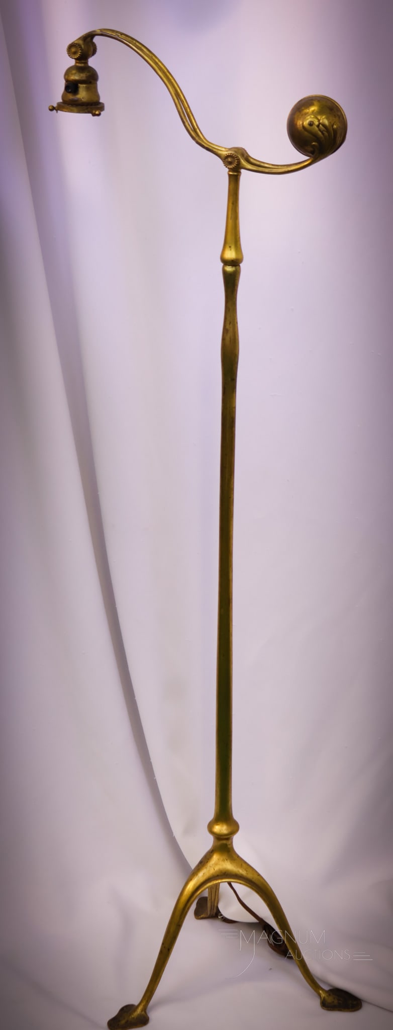 Signed Tiffany Studios Gilt Bronze Counter Balance Floor Lamp (1 of 9)