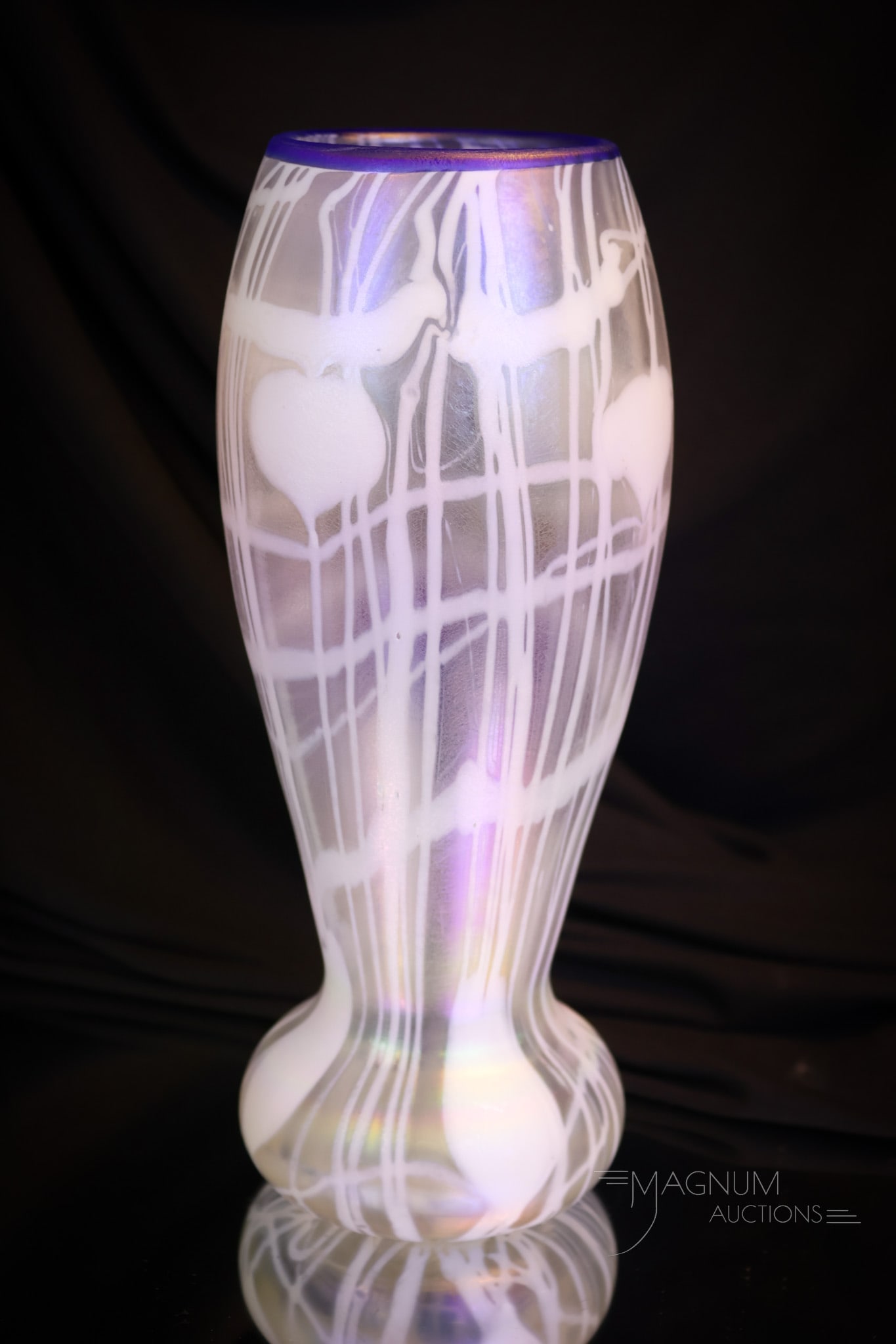 Imperial Freehand Iridescent Heart & Vine Vase (1 of 4)