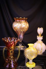 4 pc Lot Moser Bohemian Victorian & More Glass