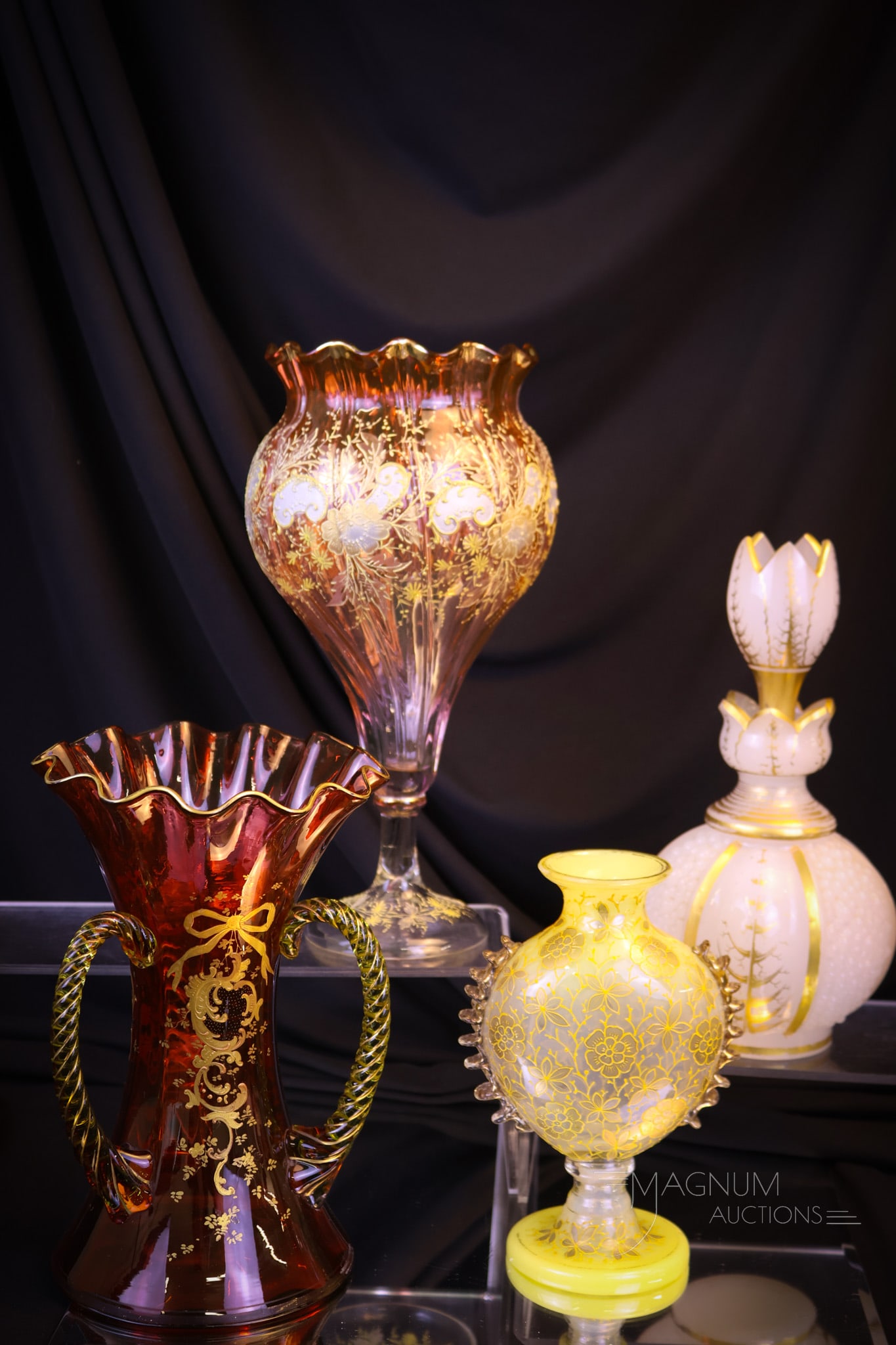 4 pc Lot Moser Bohemian Victorian & More Glass (1 of 15)