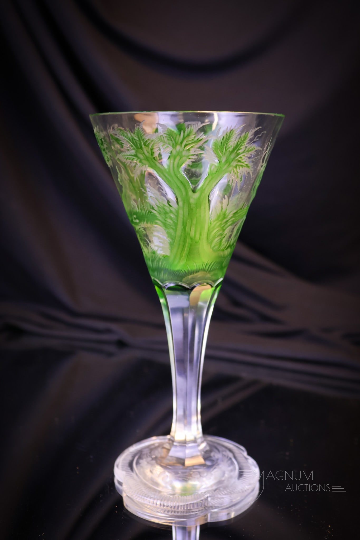 Moser Intaglio Cut Cameo Glass Stem (1 of 6)