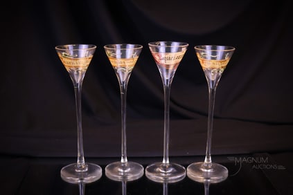 4 pc Lot Bohemian Theresienthal-Style Glass Cordials