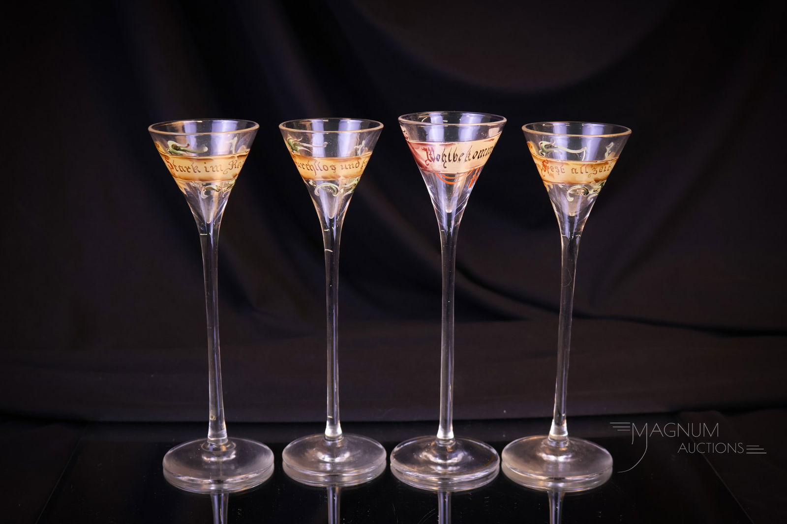 4 pc Lot Bohemian Theresienthal-Style Glass Cordials (1 of 14)