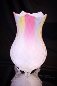 Rainbow Victorian Mother of Pearl Satin Glass Vase