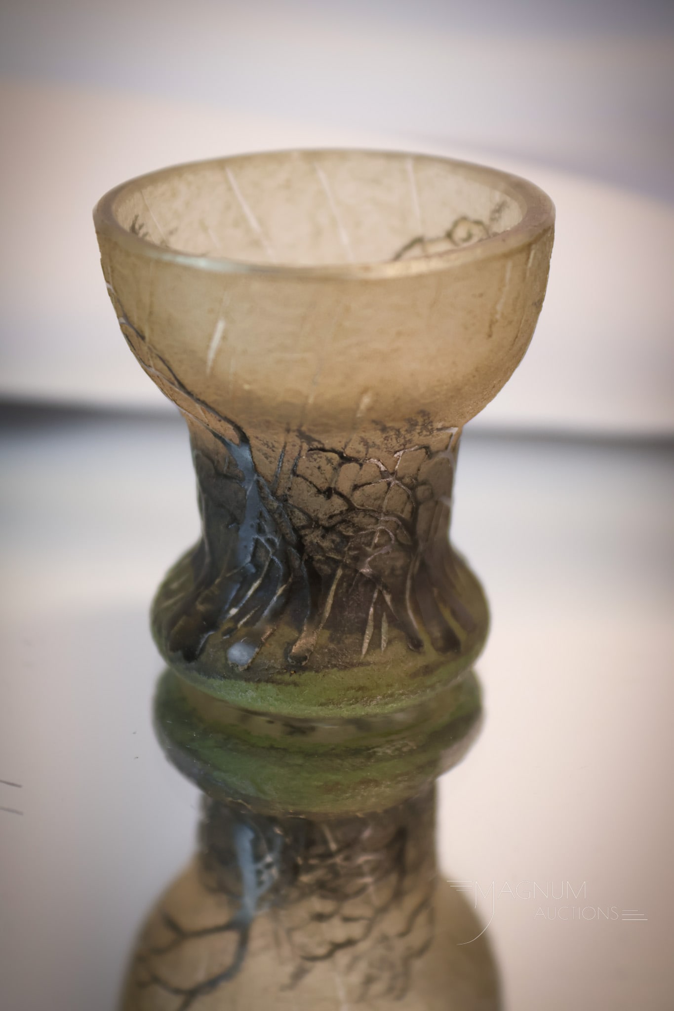 Signed Daum Nancy French Cameo Art Glass Miniature Vase (1 of 9)