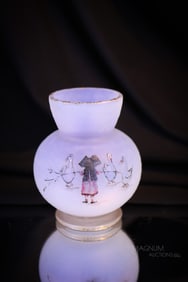 Signed Daum Nancy French Cameo Opalescent Art Glass Cabinet vase