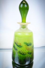 Signed Galle' French Art Glass Perfume Cologne Bottle