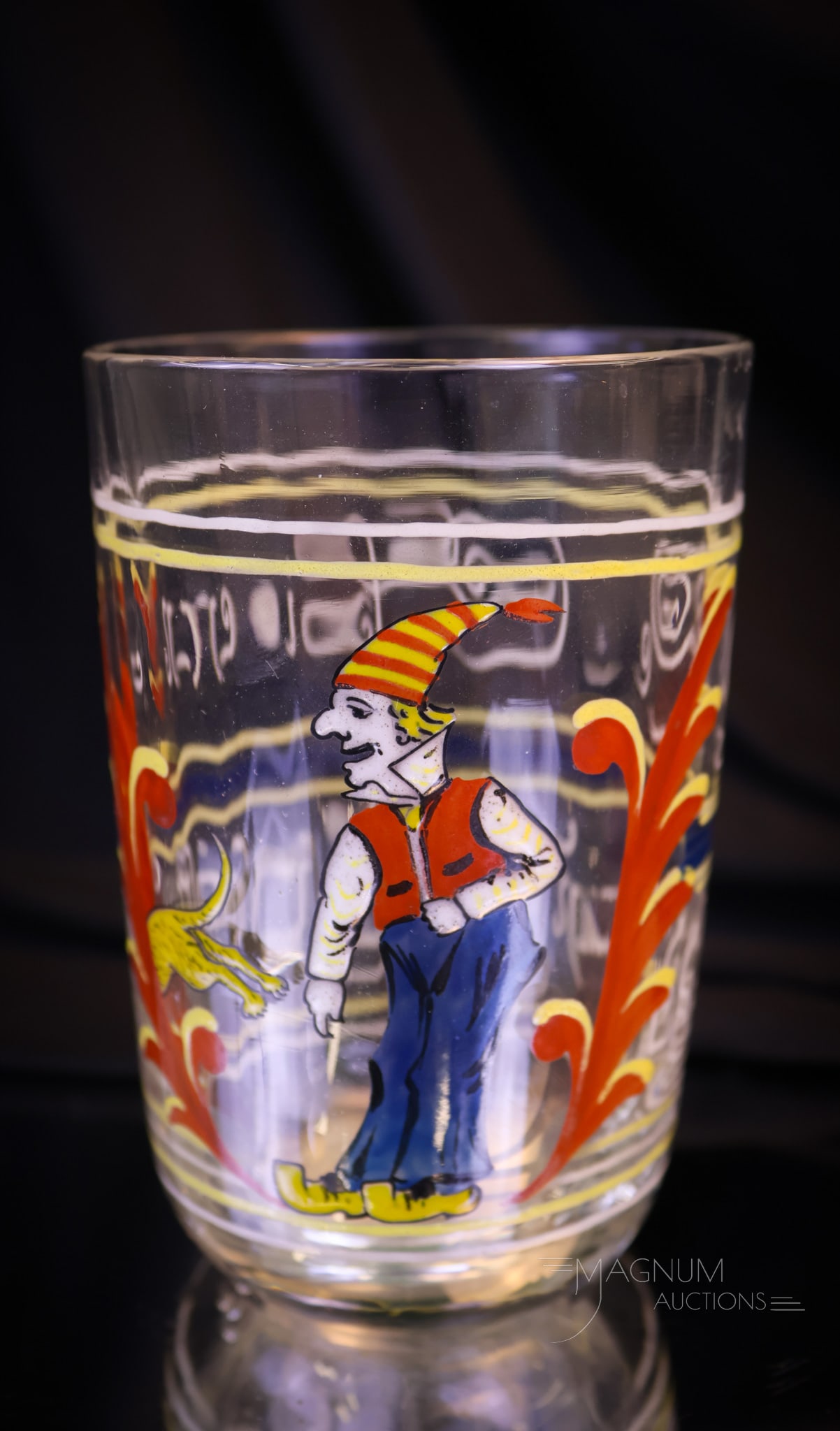 Signed E. Galle' Emile Galle' French Enameled Glass Tumbler (1 of 6)