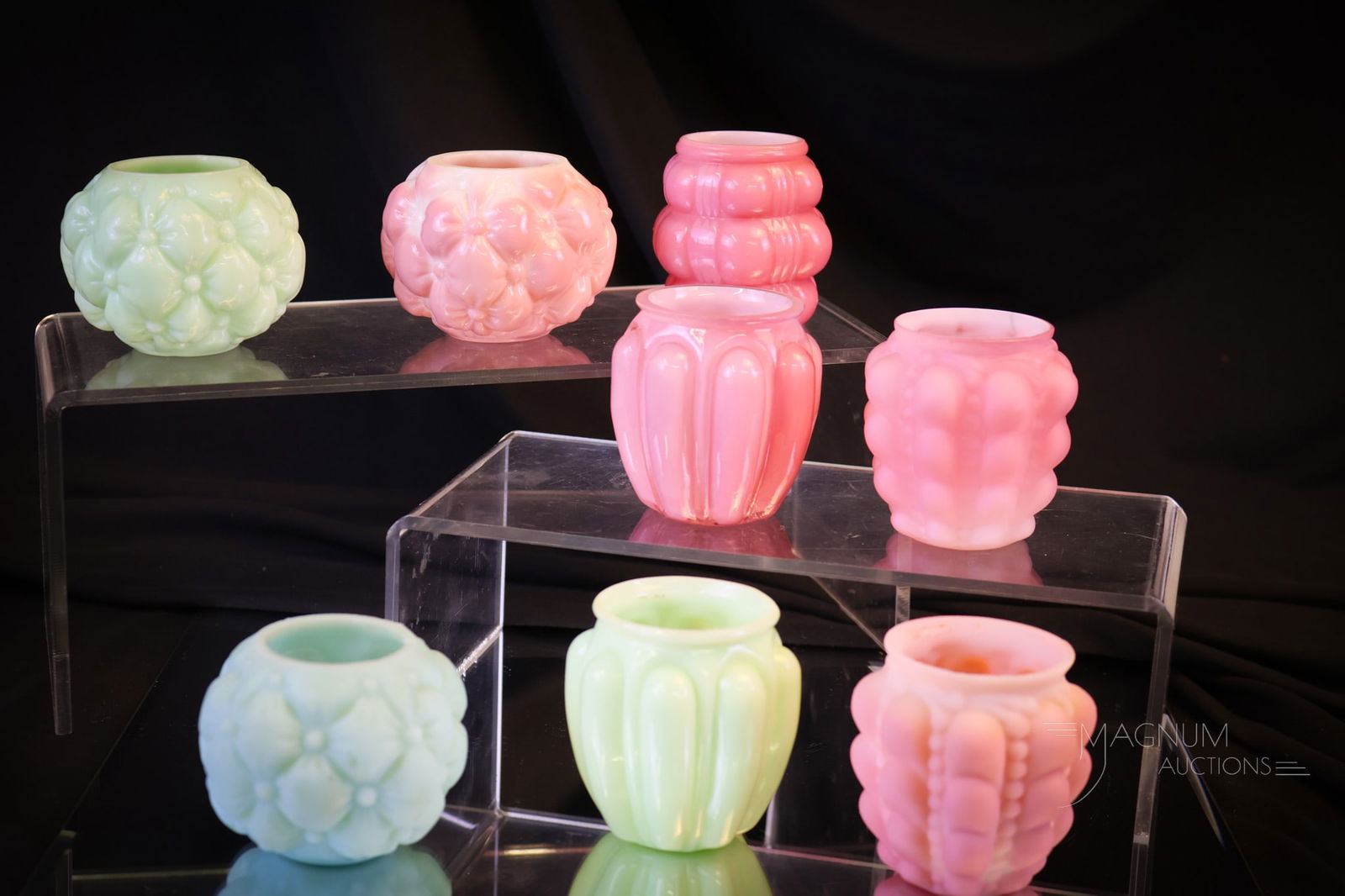 8 pc Lot Victorian Opaqaue Glass Toothpick Holders (1 of 4)