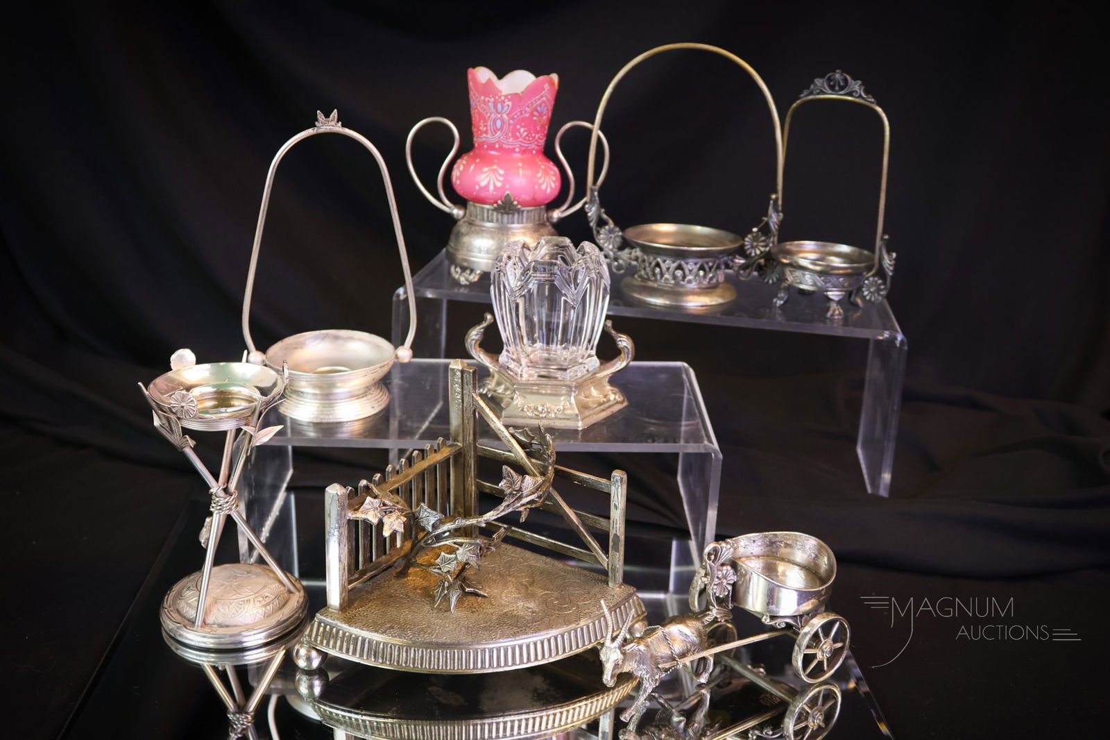 8 pc Lot Victorian Silverplate & More Toothpick Holder Frames (1 of 7)