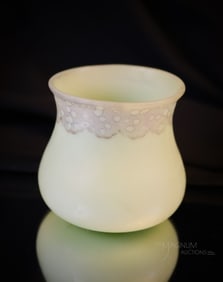 New England Glass Green Opaque Victorian Glass Toothpick Holder