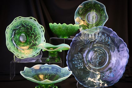 6 pc Lot Love of Opalescent Glass