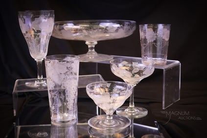 6 pc Lot Locke Art Crystal