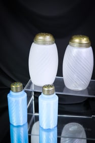 4 pc Lot Hobbs Victorian Satina Swirl Glass