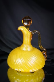 Hobbs Victorian Amber Cased Swansbill Cruet