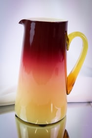 Rare Hobbs Wheeling Peachblow Victorian Glass Tankard Pitcher