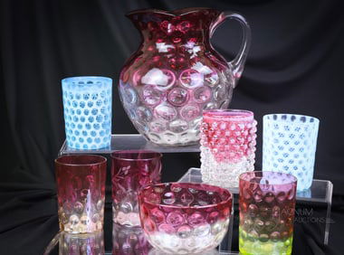 8 pc Lot Fantasia in Hobbs Glass