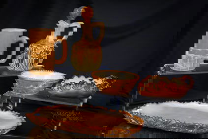 5 pc Lot Greentown & More Chocolate Glass