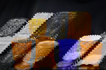 7 pc Lot Victorian Greentown & More Toothpick Holders