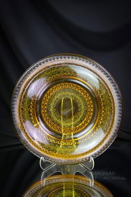 Greentown Holly Amber Victorian 7 1/4" Plate