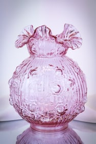 Fenton Pink Embossed Roses GWTW Lamp Shade