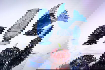 6 pc Lot Viking & More Figural Art Glass