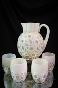 5 pc Findlay Onyx Victorian Glass Water Set