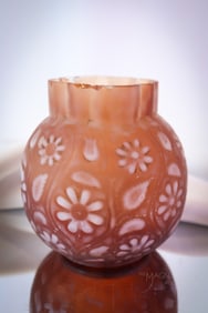 Findlay Floradine Cranberry Opalescent Satin Glass Spooner