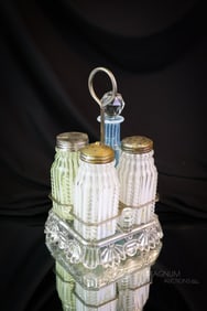 Victorian Opalescent Urnaium & More Glass Condiment castor