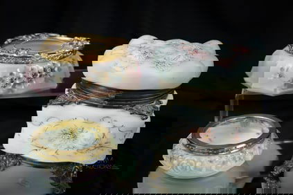 3 pc Lot Pleasures in Collecting Wavecrest Victorian Glass