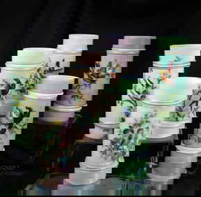 6 pc Lot Victorian Smith Bros. Cylinder Vases