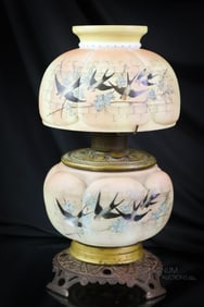 Smith Bros. Victorian Glass Junior Size Parlor Oil Lamp