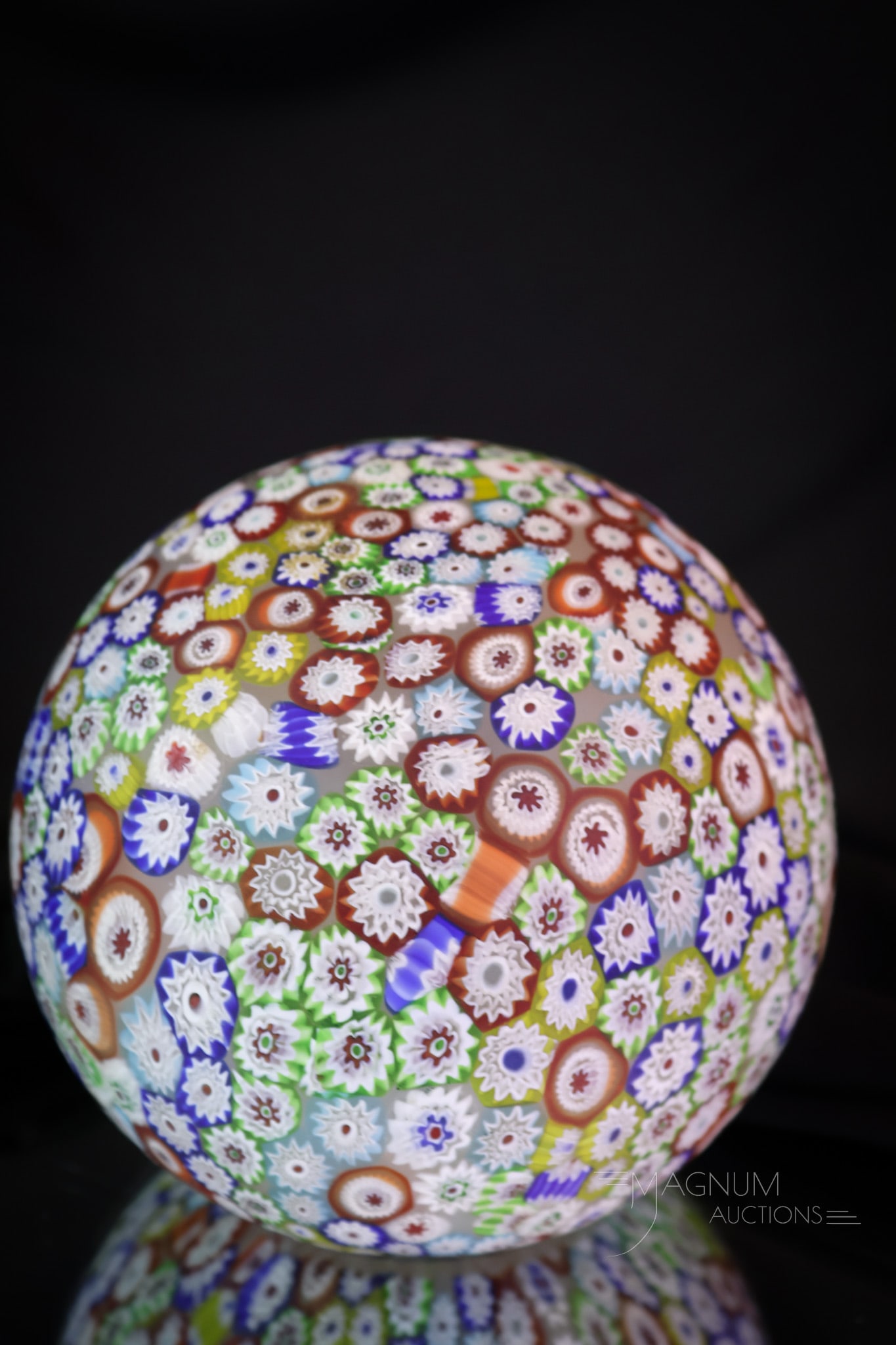 Art Deco Millefiori Italian Murano Art Glass Shade: This is an Art Deco millefiori Italian art glass shade. Scarcely do you find the shade alone. This is the shade seen on the dancer and elephant lamps on marble bases. This shade measures 4 1/2" tall, 