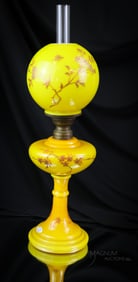 Rare Victorian Junior-size Cased Decorated Oil Lamp