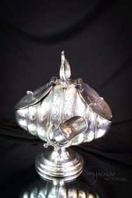 Victorian Grub Shell Form Silverplate Sugar Castor