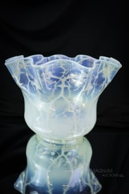 Vaseline Opalescent Uranium Victorian Art Glass Oil Lamp Shade