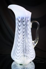Northwood Victorian Opalescent Drapery Tankard Glass Pitcher