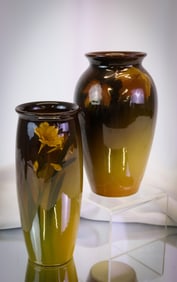 2 pc Lot Rookewood Standard Glaze Pottery Vases