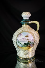 Blue Mark Nippon Mountain Scene Whiskey Jug