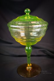Exceptionally Rare Utility Glassworks Vaseline Uranium & Amber Candy
